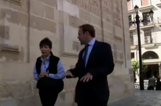 With Linda Chavez, filming in Seville